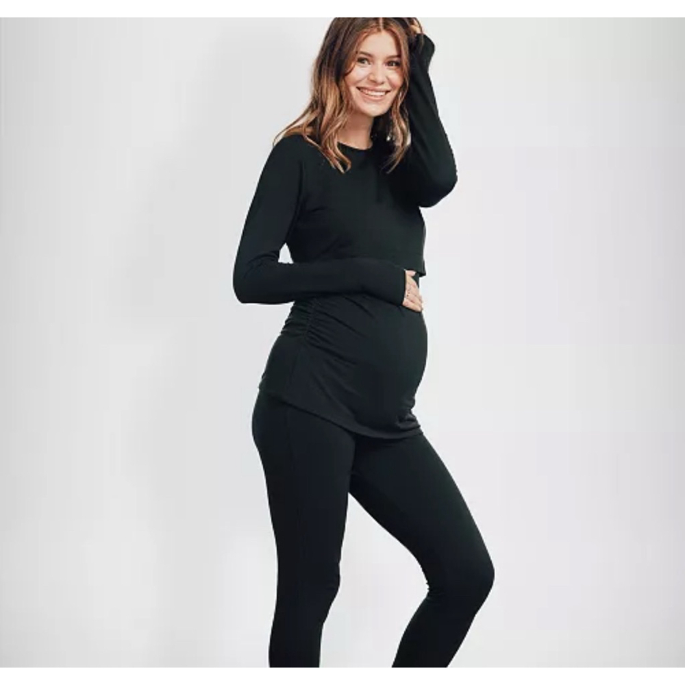 Seraphine Maternity Thermal Leggings XS – Black Fleece Lined High Rise NWT